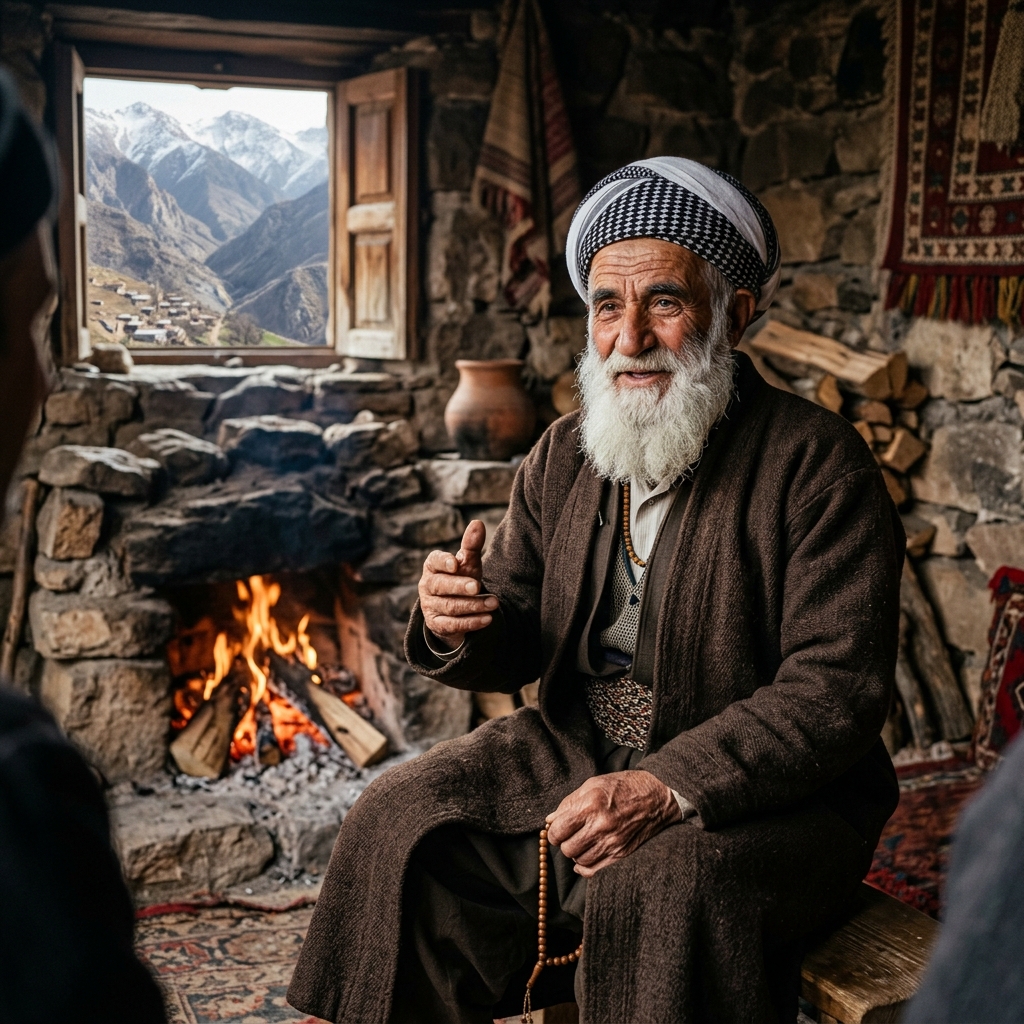 Kurdish Grandparent & Village Elder — باپیر و داپیر / ڕیشسپی (Kal û Pîr / Rîşspî)